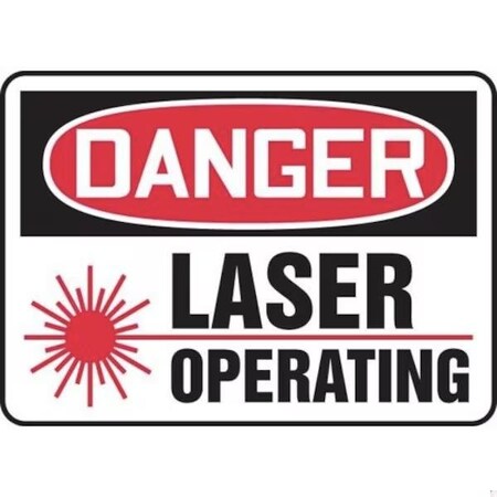 Accuform Radiation & Laser Sign, 10 in H x 14 in W, Dura-Plastic MRAD022XT